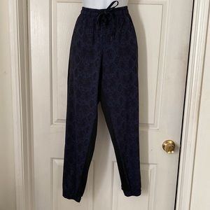 Athleta Womens Snakeprint Brooklyn Jogger Blue Black Drawstring Waist 6